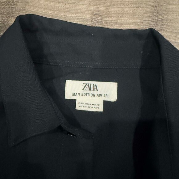 Zara Navy Button Down - Picture 2 of 3